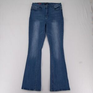 Hot Kiss Jeans Womens 15 Blue High Rise Flare Stretch Denim HP12111AY Casual